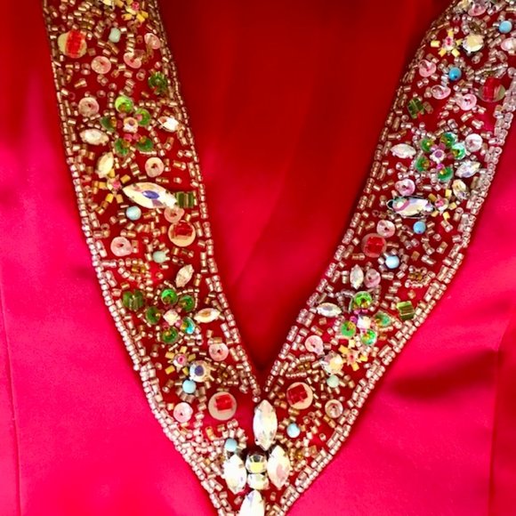Bombshell Lipstick Red Satin Gown NWT - Picture 9 of 11